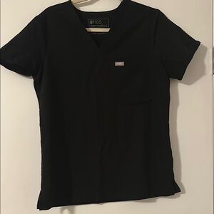 Figs Black Scrub Top